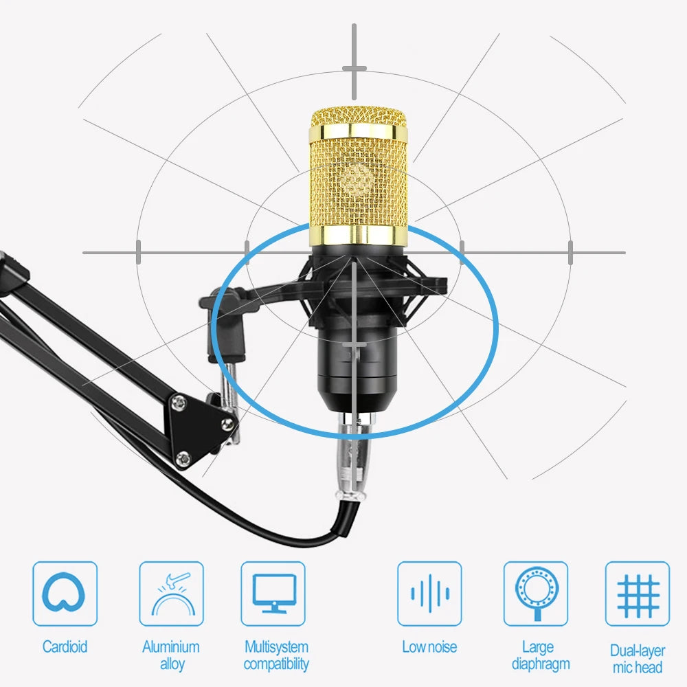 Lotorasia Microphone Studio Recording Kits for Computer Phantom Power Karaoke Mic Sound Card