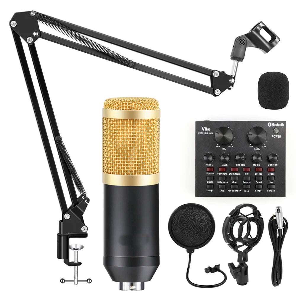 Lotorasia Microphone Studio Recording Kits for Computer Phantom Power Karaoke Mic Sound Card