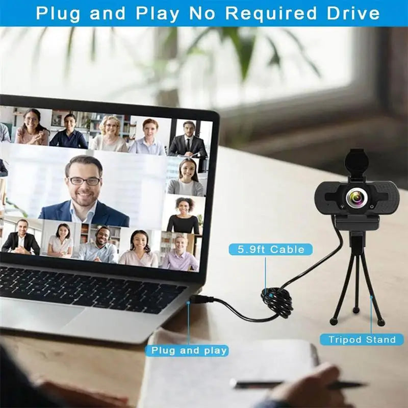 HD 1080P Webcam Mini PC WebCamera With Microphone USB Plug  For Live BroadcastVideoCallingConference Work Tripod Computer Camera