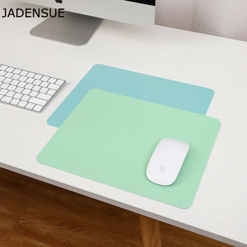 Double-sided Office Mouse Pad Cute Laptop Mouse Mat for Mice Kawaii PU Leather Waterproof Cup Desk Mats Deskpad Girls 21x26cm