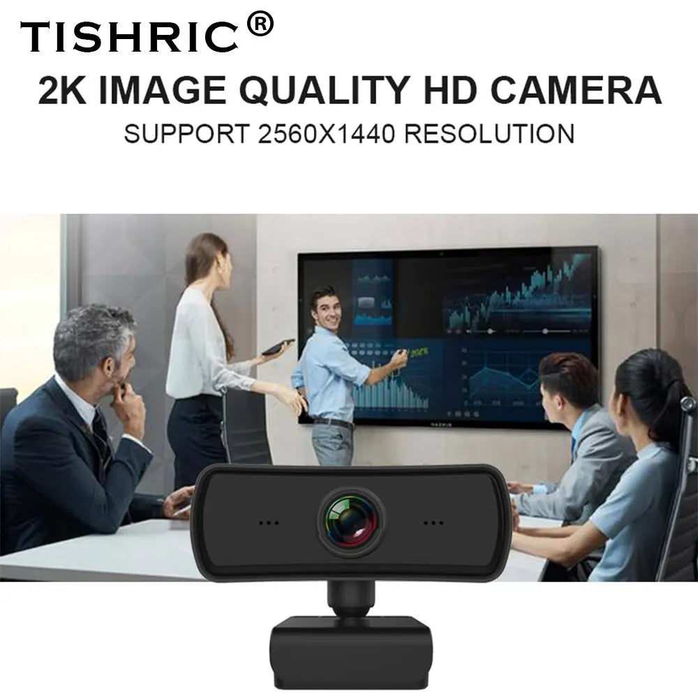 TISHRIC PC03 1080p Autofocus Camera Web USB PC Webcam 2K 400W HD 2560x1440 Pixel For Remote Video Conferencing