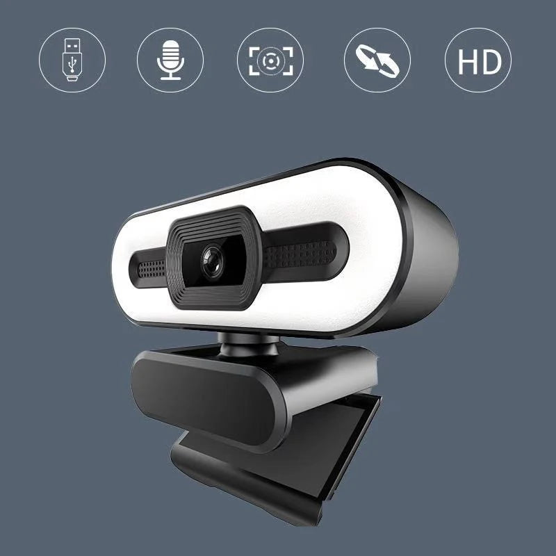 New 4K Webcam Autofocus HD Webcam With Fill Light Rotatable Laptop Webcam PC Computer Camera With Microphone for Youtube Video