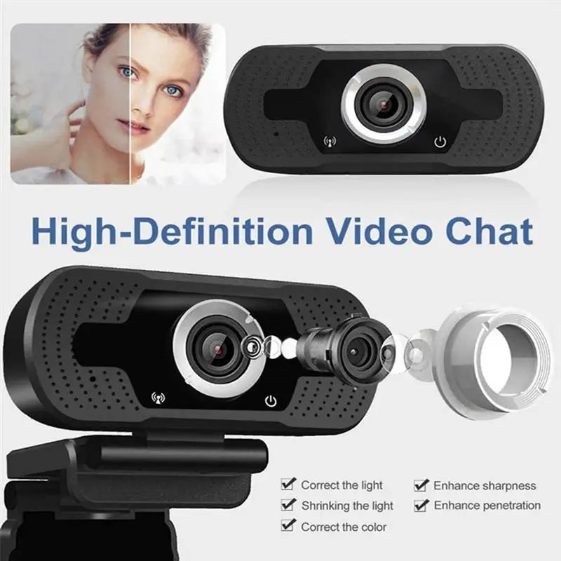 HD 1080P Webcam Mini PC WebCamera With Microphone USB Plug  For Live BroadcastVideoCallingConference Work Tripod Computer Camera