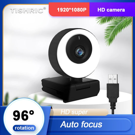 TISHRIC H780 1080P Webcam 60fps Web Cam Web Camera USB With Anti Peeping Cover Fill Light and Beauty PC Camera Live Webcam