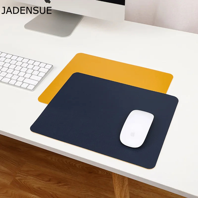 Double-sided Office Mouse Pad Cute Laptop Mouse Mat for Mice Kawaii PU Leather Waterproof Cup Desk Mats Deskpad Girls 21x26cm