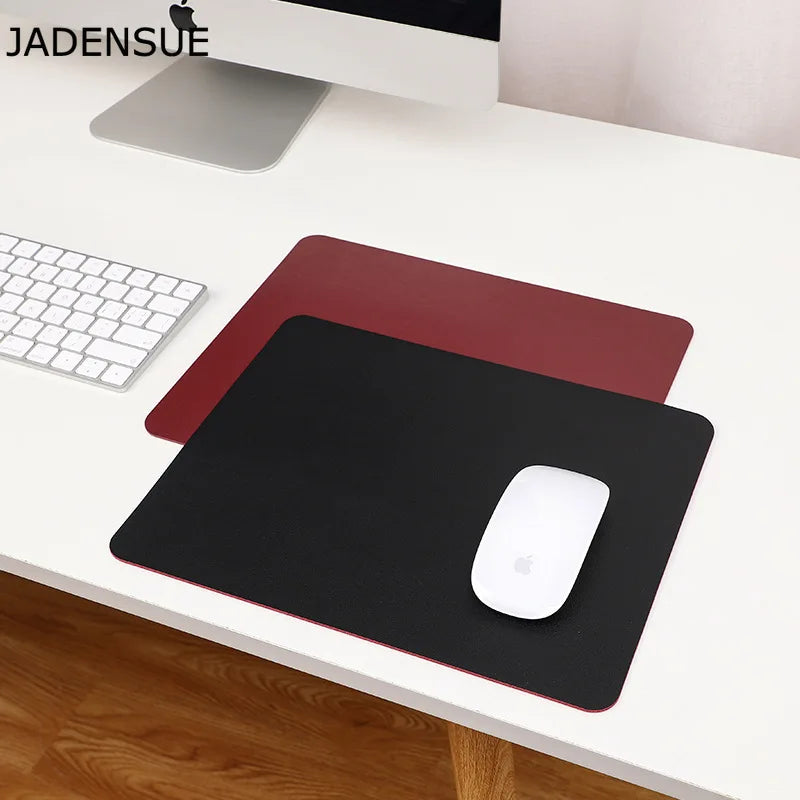 Double-sided Office Mouse Pad Cute Laptop Mouse Mat for Mice Kawaii PU Leather Waterproof Cup Desk Mats Deskpad Girls 21x26cm