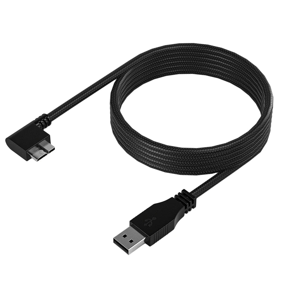 USB 3.0 to Micro B cable Long Angled USB 3.0 External Hard Drive Cable 2.5M Micro USB 3.0 Cable for Canon Nikon camera laptop