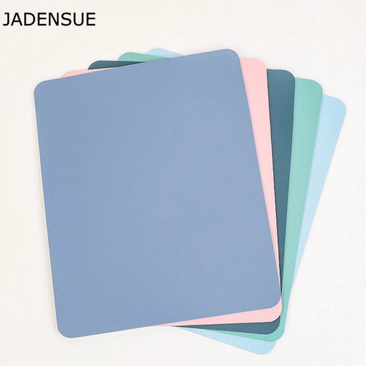 Double-sided Office Mouse Pad Cute Laptop Mouse Mat for Mice Kawaii PU Leather Waterproof Cup Desk Mats Deskpad Girls 21x26cm