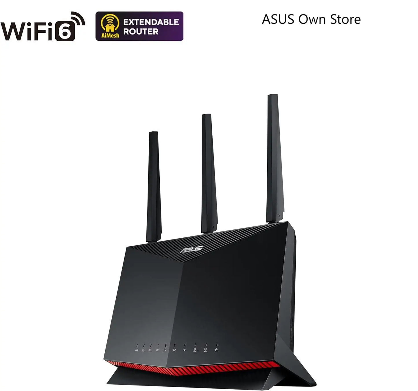 ASUS RT-AX86U Pro WiFi 6 Gaming Router Dual Band Gigabit Wireless Internet, up to 2500 sq ft, Mesh WiFi Support