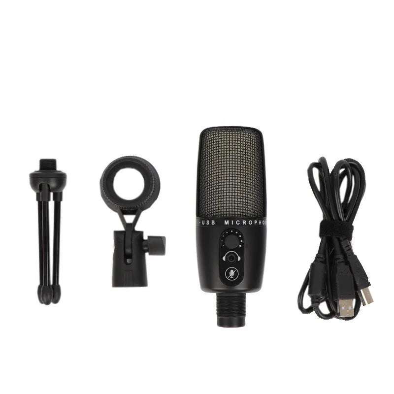 Professional Condenser Microphone With RGB Light USB Recording Microphone for PC Computer Streaming Studio Video Podcasting Mic