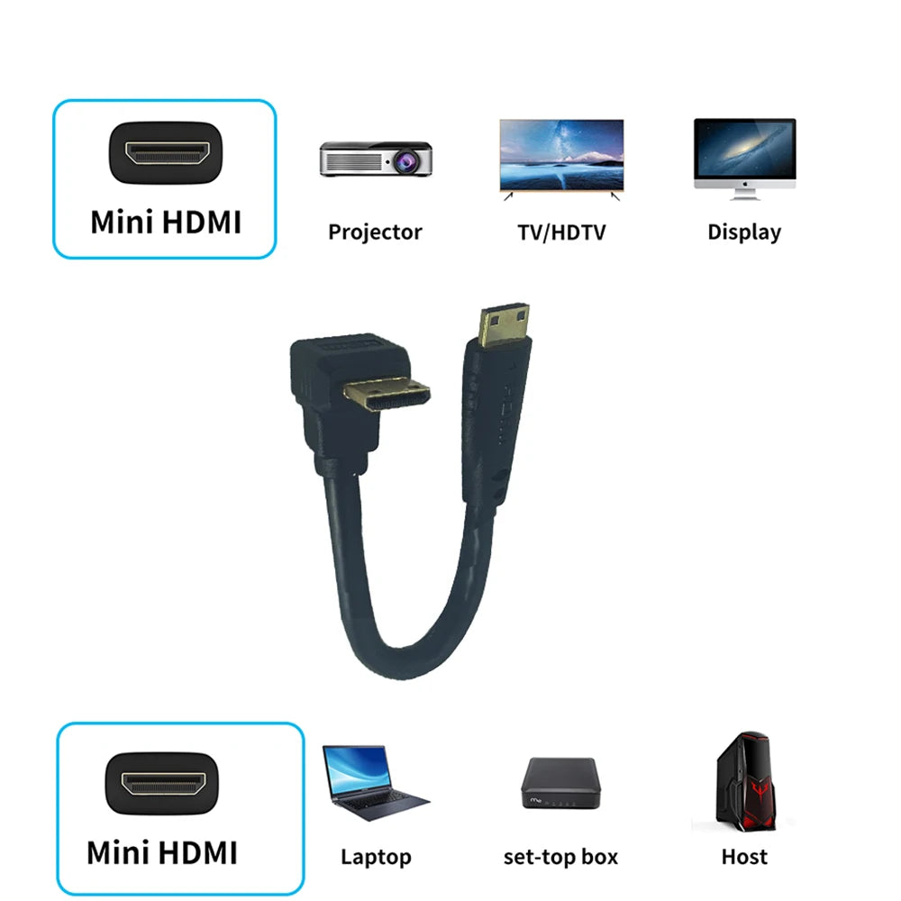 Mini HDMI to Mini HDMI Cable Ultra Short 15CM Video Converter Cord for Projector  HDTV Display Laptop Digital Camera