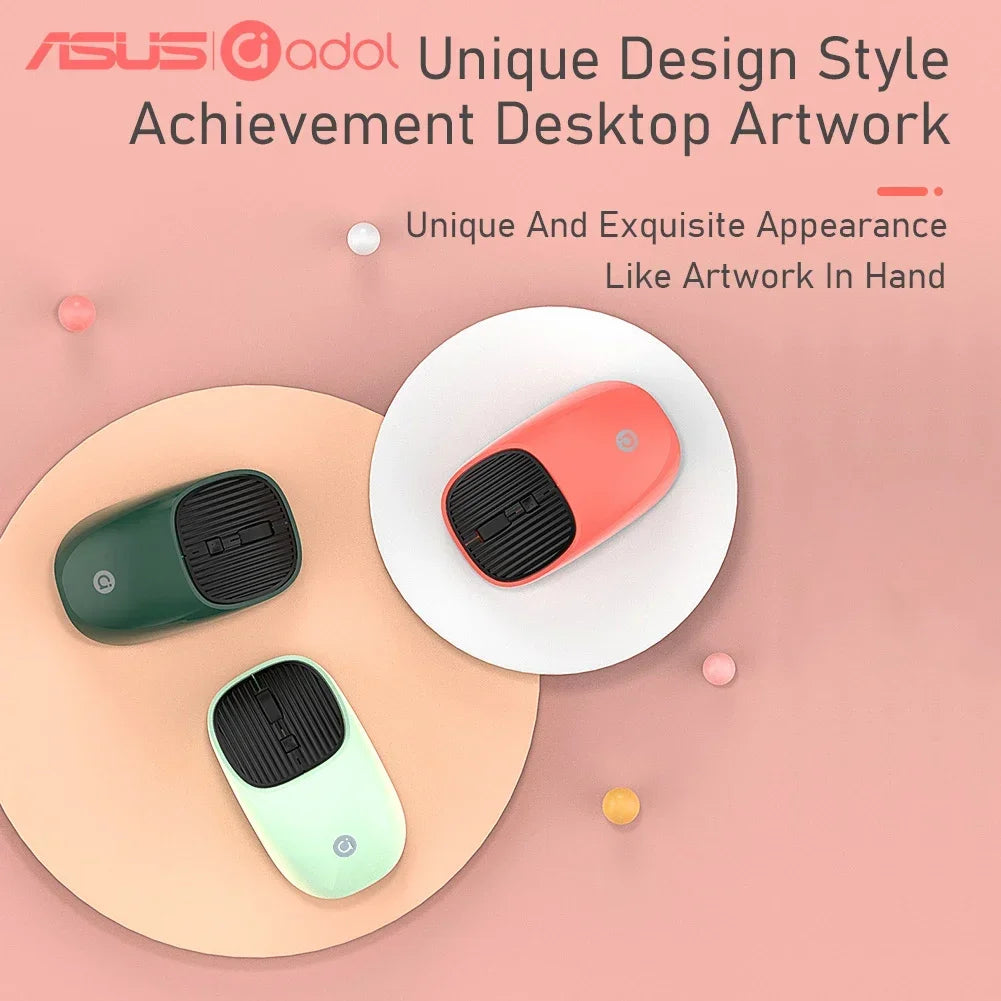 ADOL MS006 2.4G Portable USB Wireless Bluetooth Mouse 3DPI Laptop Accessories Charging Antiskid Silent Office Ergonomic Mouse