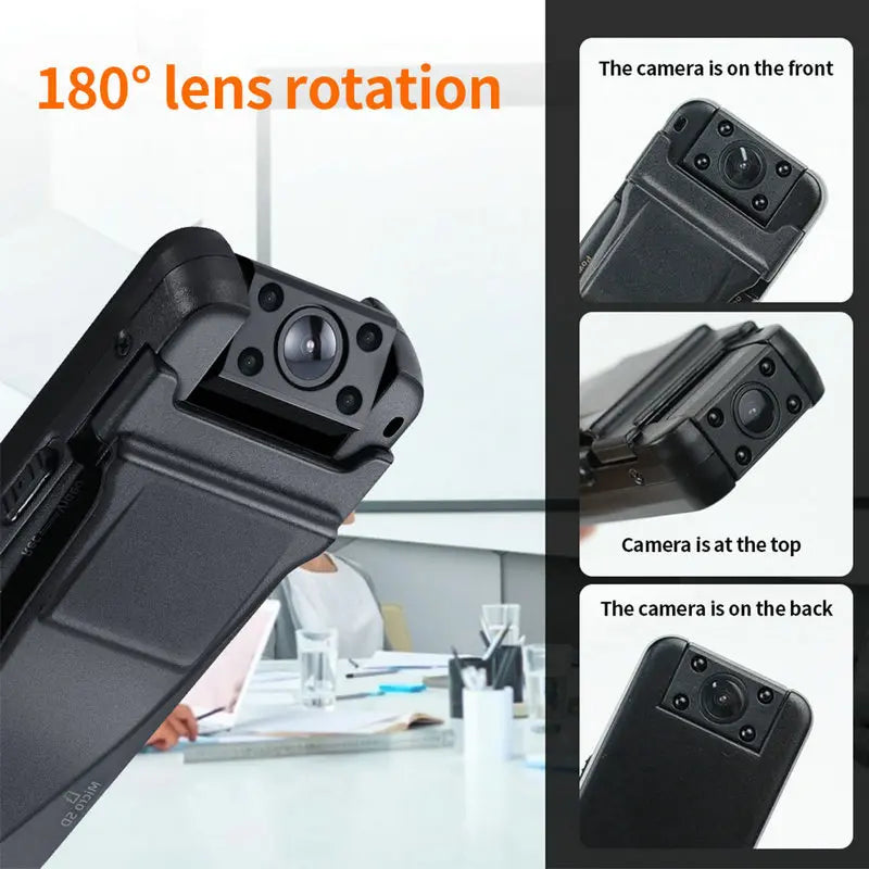 Body Camera WiFi HD DVR Video Recorder Security Cam 180 Degree Night Vision Motion Detection Mini Camcorders