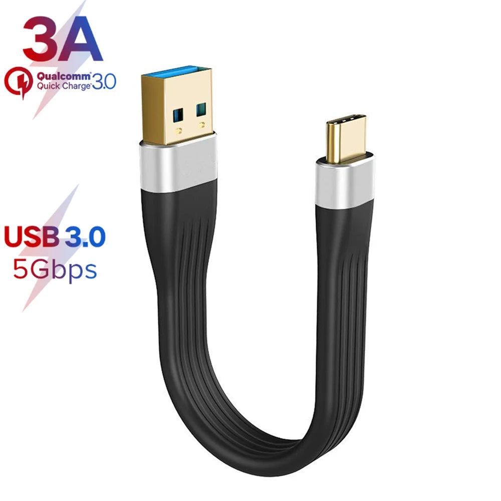 Ultra short USB C Cable USB 3.1 Gen.1 USB 3.0 A male to USB-C male fast charger sync data cable 5Gpbs 3A 60W