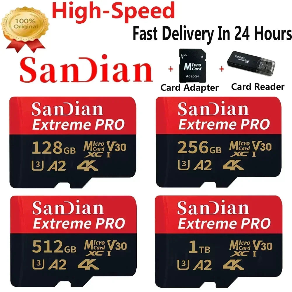 Original 1TB Micro TF/SD Card 128GB Flash Class 10 SD Card 256GB Memory Card 512GB Memorycard for Phone/Cameras /tablet/Drone