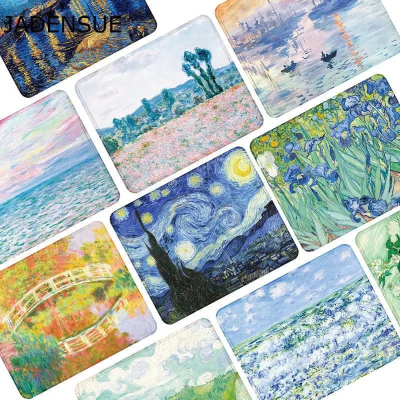 Gaming Desk Mats Cute Mouse Pad Van Gogh Oil Painting Non-slip Creative Keyboard Mat Deskpad Gaming for Office Home Computer