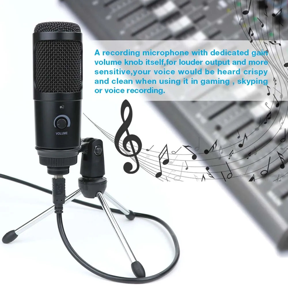 lotorasia Microphone PC Studio USB Microphone for Computer Gaming Streaming Video Mic Podcasting Recording Microfon