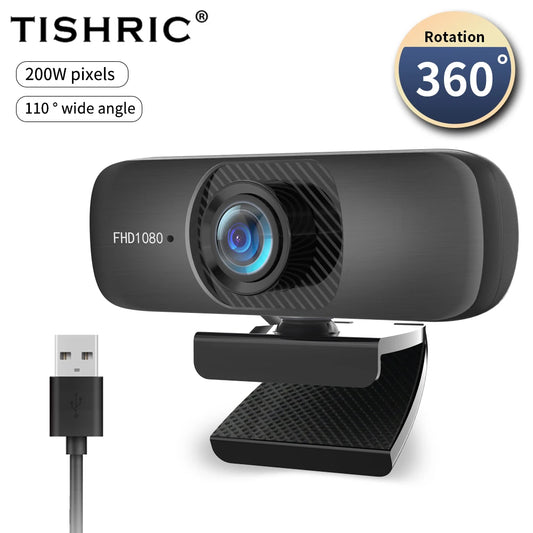 TISHRIC C60 Full HD Webcam 1080P Autofocus Web Cam USB Web Camera With Micphone For PC 2K 30FPS Camera Webcam For Computer