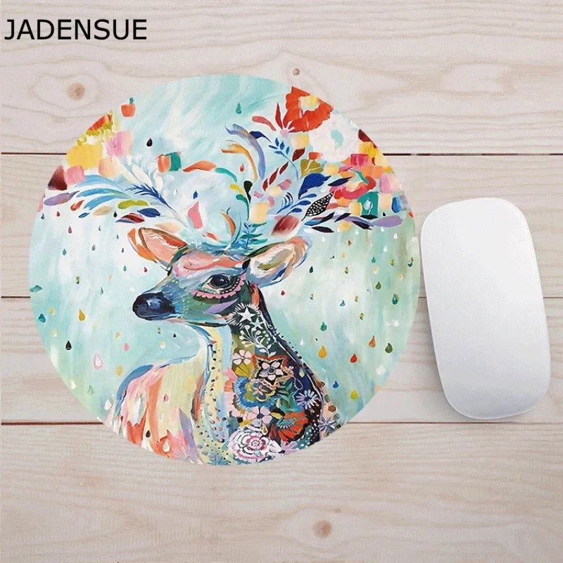 Soft Laptop Mouse Mat Cartoon Anime Planets Cute Mouse Pad Kawaii Desk Mats Non-slip Circular Games Office Supplies Deskpad