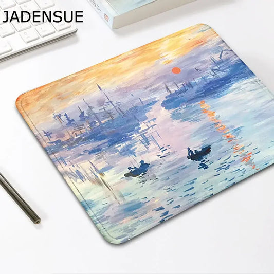 Gaming Desk Mats Cute Mouse Pad Van Gogh Oil Painting Non-slip Creative Keyboard Mat Deskpad Gaming for Office Home Computer