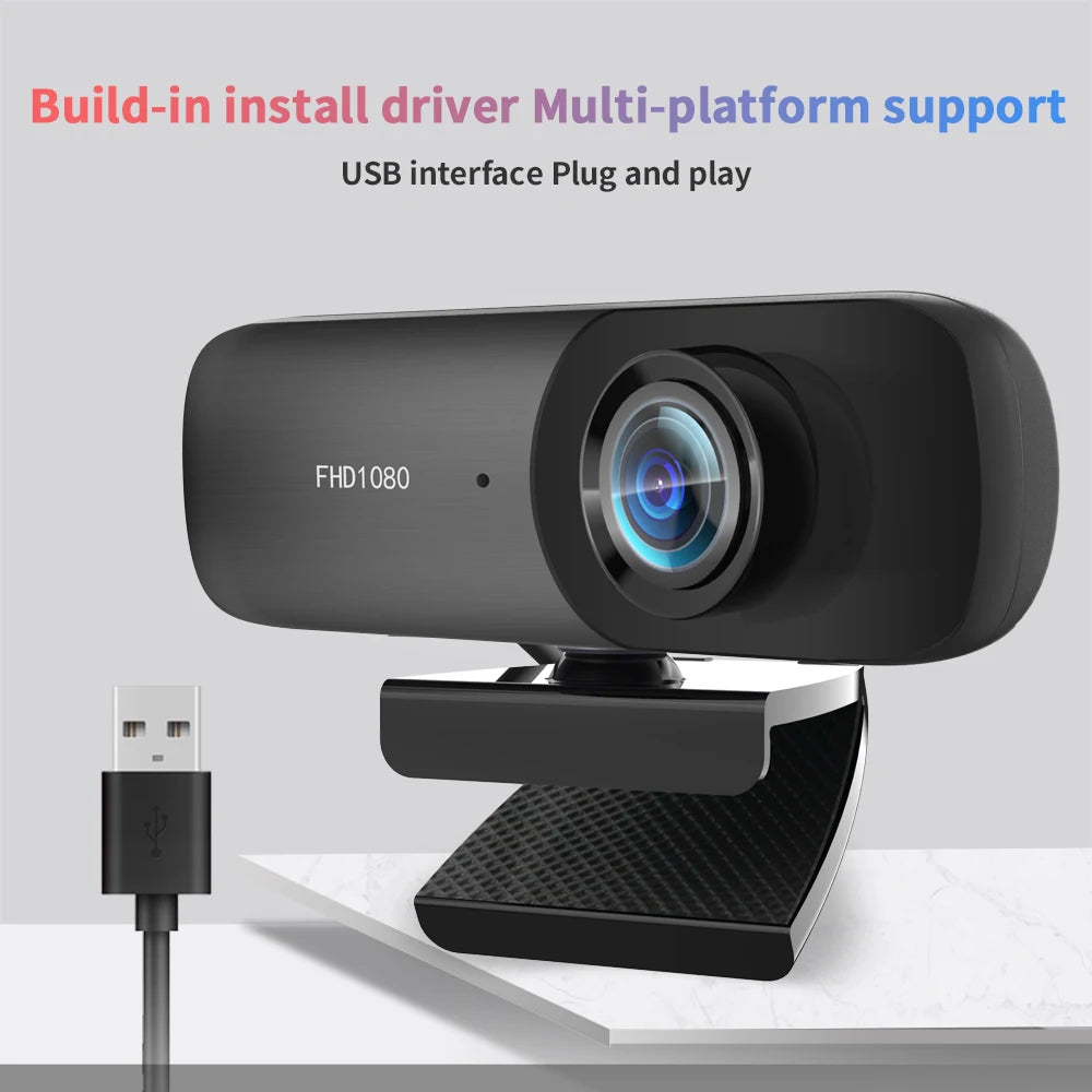 TISHRIC 1920*1080P Webcam Full HD Web Cam PC Camera USB Web Camera for Computer 90° Wide Angle Best C70 Webcam for Live Telecast