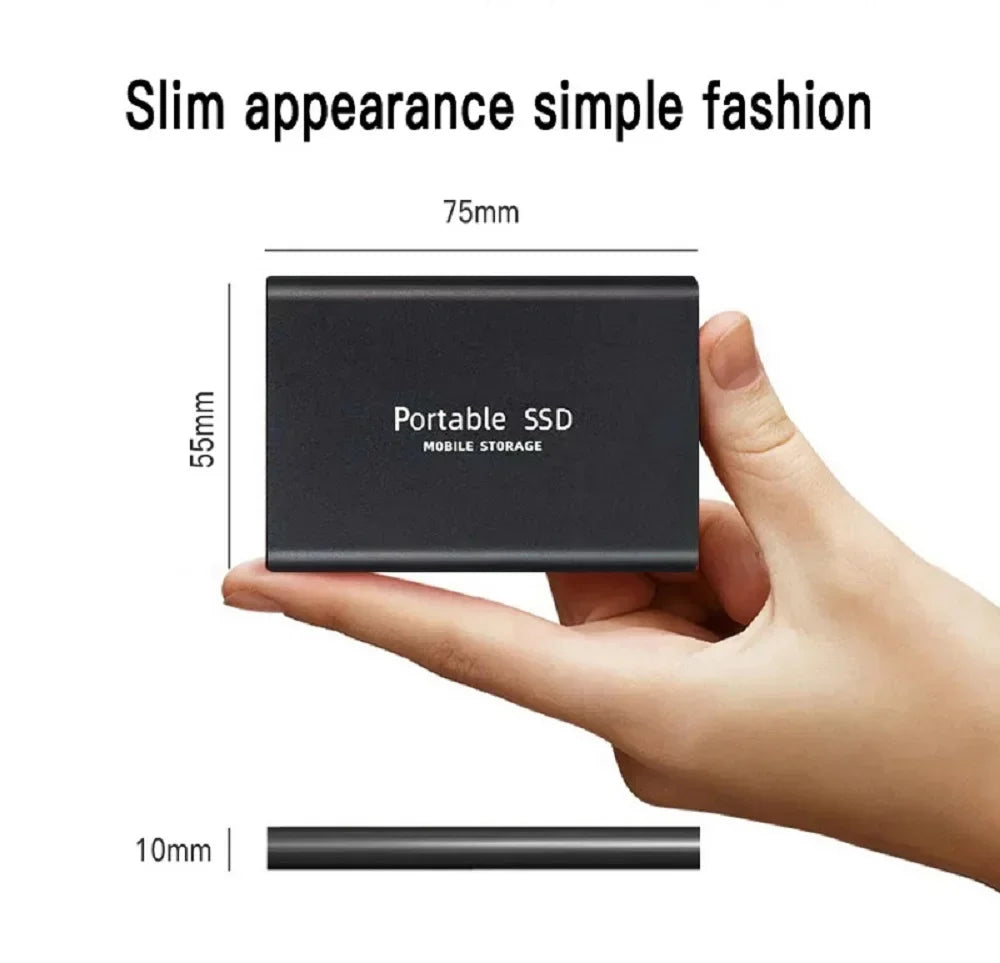 Portable SSD 1TB External Hard Drive High-speed Mobile Solid State Drive 2TB External Storage Hard Disk for Notebook/PC/ Mac