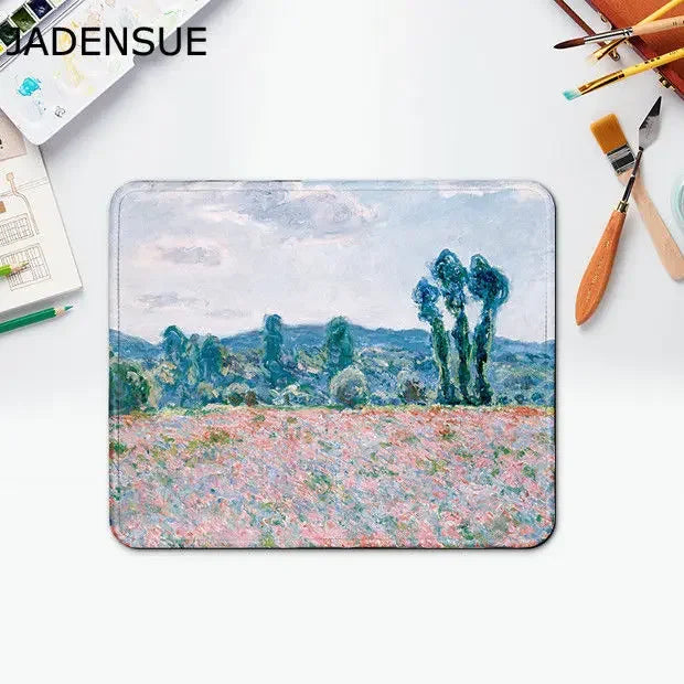 Gaming Desk Mats Cute Mouse Pad Van Gogh Oil Painting Non-slip Creative Keyboard Mat Deskpad Gaming for Office Home Computer