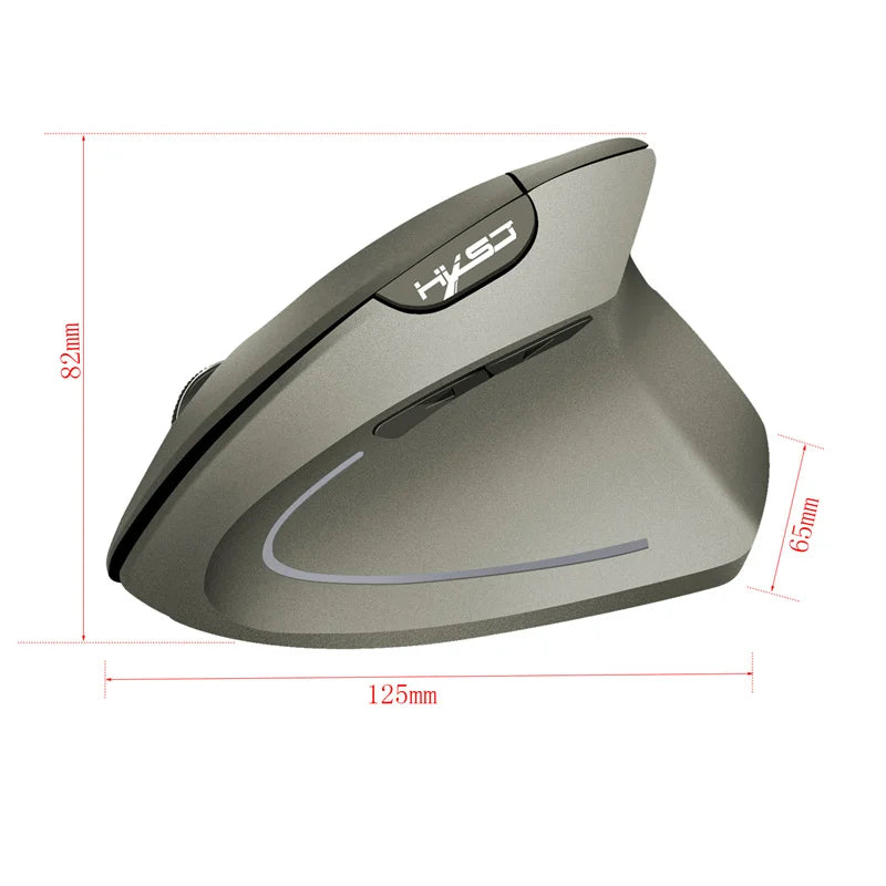 New Healthy Ergonomic Vertical 2.4G Wireless Mouse Home Office 2400 DPI For PC Laptop Black Grey Comfortable High Quality LT24