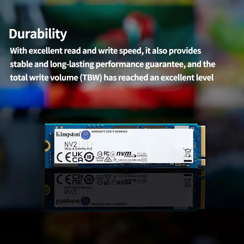 Kingston Internal SSD M.2 NVMe PCIe 4.0 NV2 M2 2280 250GB 500GB 1TB 2TB Support Desktop Laptop PC Intel AMD CPU