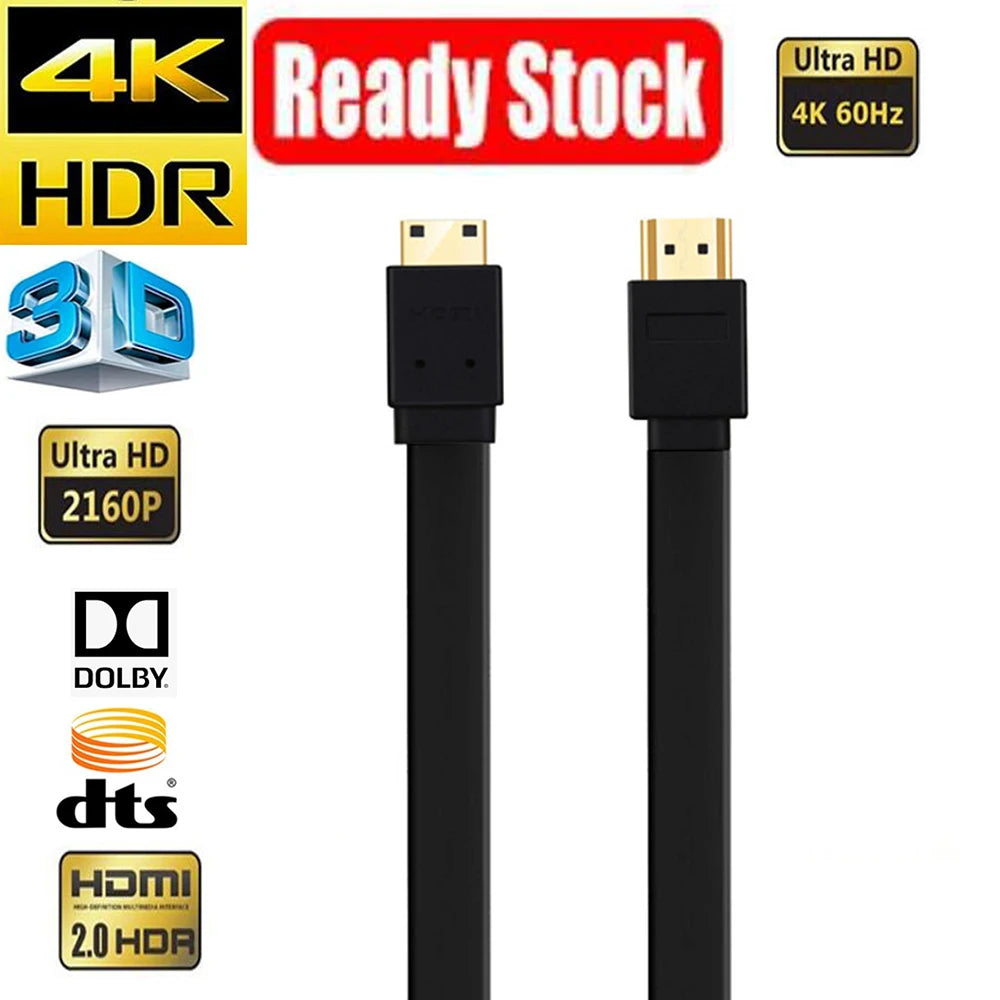 Cable mini HDMI to HDMI cable HDMI Type C Ultra short HDMI Mini HDMI cable for Digital camera Tablets Laptop 4K 30Hz HDMI 1.4V