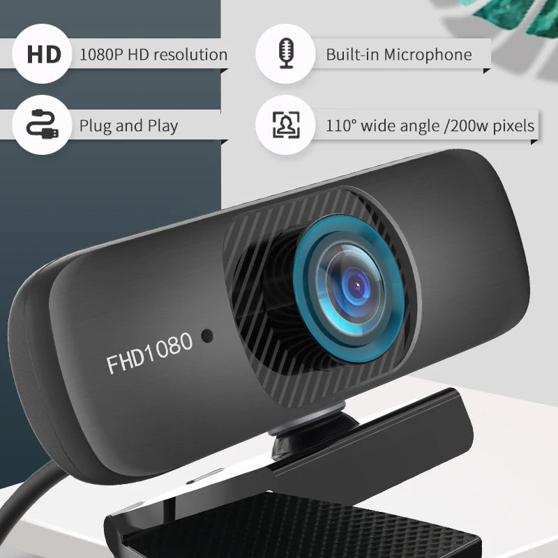 TISHRIC C60 Full HD Webcam 1080P Autofocus Web Cam USB Web Camera With Micphone For PC 2K 30FPS Camera Webcam For Computer