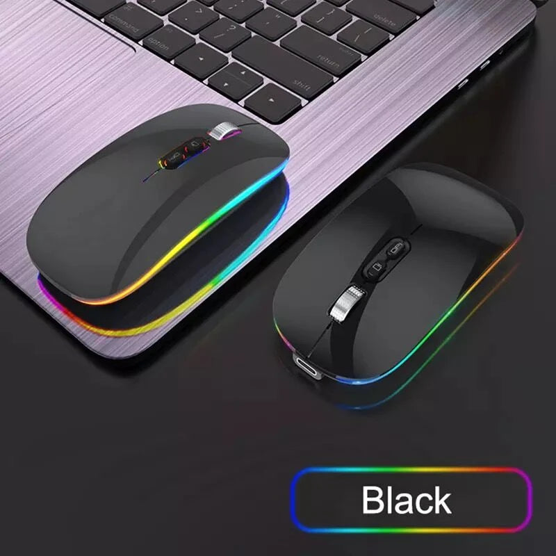 Promotion Bluetooth & Wireless RGB Mouse One-Click to Desktop Metal Wheel Type-C Rechargeable Quiet Click for Laptop PC