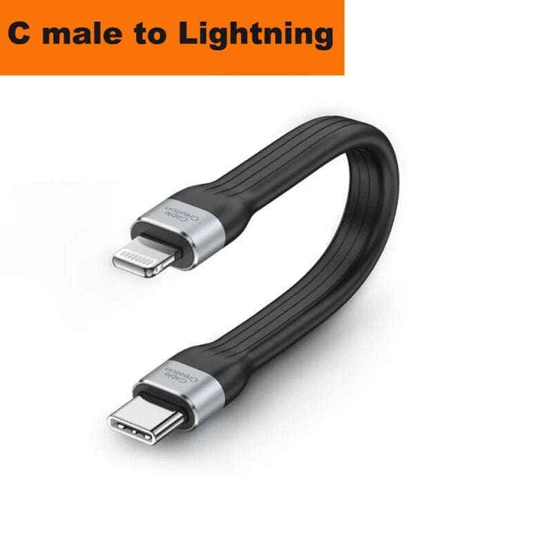 Type C USB C to Lightning fast charging cable for iphone ipad Ultra short USB C Cable Type C fast charger sync data cable