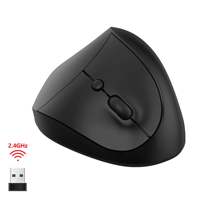 New Healthy Ergonomic Vertical 2.4G Wireless Mouse 2400 DPI Quiet Click For Computer PC Laptop Black Grey Comfortable LX10